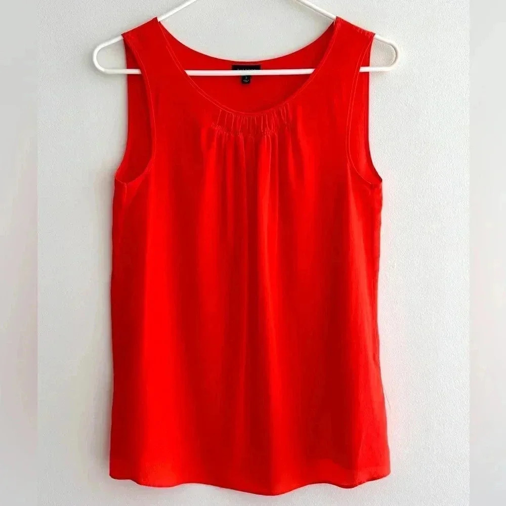 Talbots 100% Silk Orange Tank Top, Flowy Top, Business Casual, Size 2